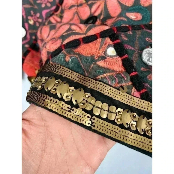 Soft Surroundings Berber Jacket Coin Blazer LARGE Womens Multicolor 100% Cotton - Picture 6 of 14